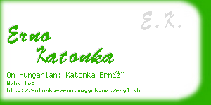 erno katonka business card